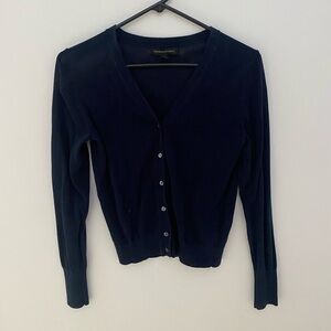 Banana Republic Nacy Blue Cardigan Sweater Classic Knit Small Long Sleeve